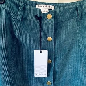 NWT - Corduroy Highwaisted Button Skirt